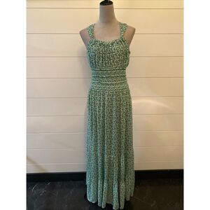 MAX STUDIO Halter  Tiered Green Maxi Dress Size L  NWT